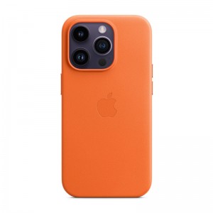 Capa Pele Apple iPhone 14 Pro MagSafe Orange